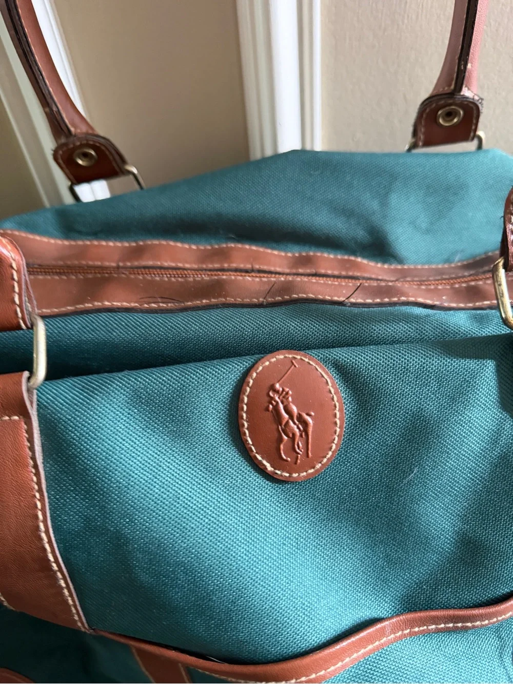 Vintage Y2K green canvas Polo Ralph Lauren duffel